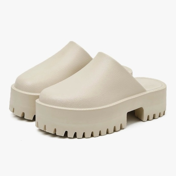 Jeffrey Campbell Shoes - Sold* Jeffrey Campbell Rubber Bae Mule in Ivory
